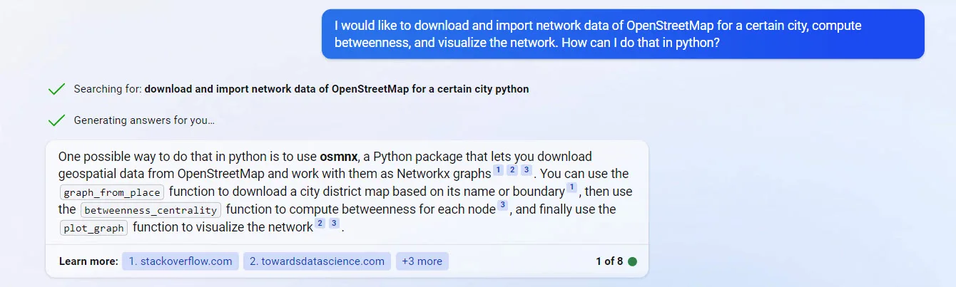 I would like to download and import network data of OpenStreetMap for a certain city, compute betweenness, and visualize the network. How can I do that in python?