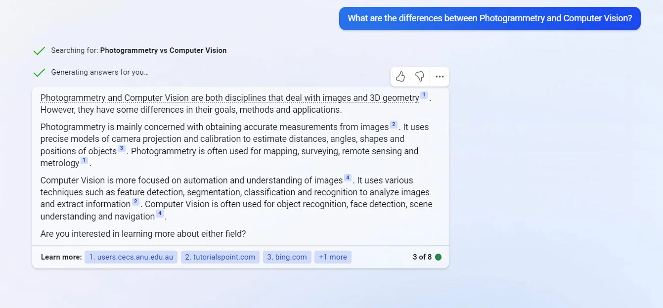 What are the differences between Photogrammetry and Computer Vision