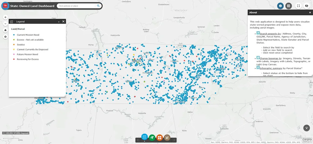 Tennessee Department Of General Services Launches New GIS Map To Display State-owned Land