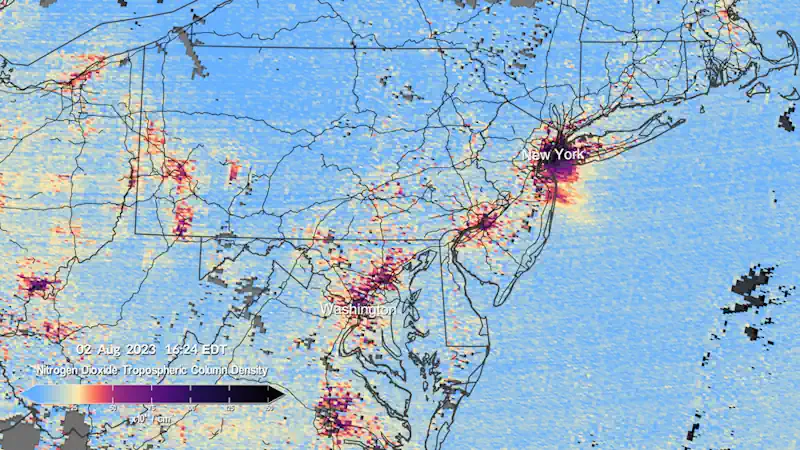TEMPO - Nitrogen Dioxide Air Pollution Over North America