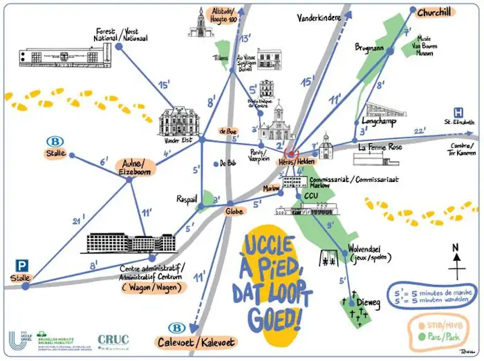 Une Carte Des Temps Piétons Pour Uccle Centre “On Veut Relativiser Les Temps De Marche Et Ramener Du Passage Devant Les Commerces”