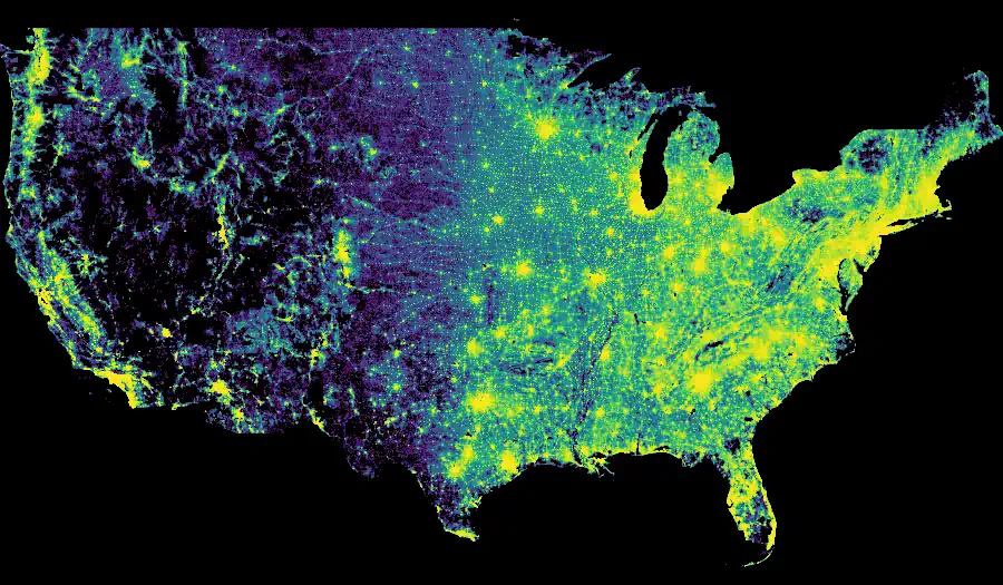 A map made with Datashader