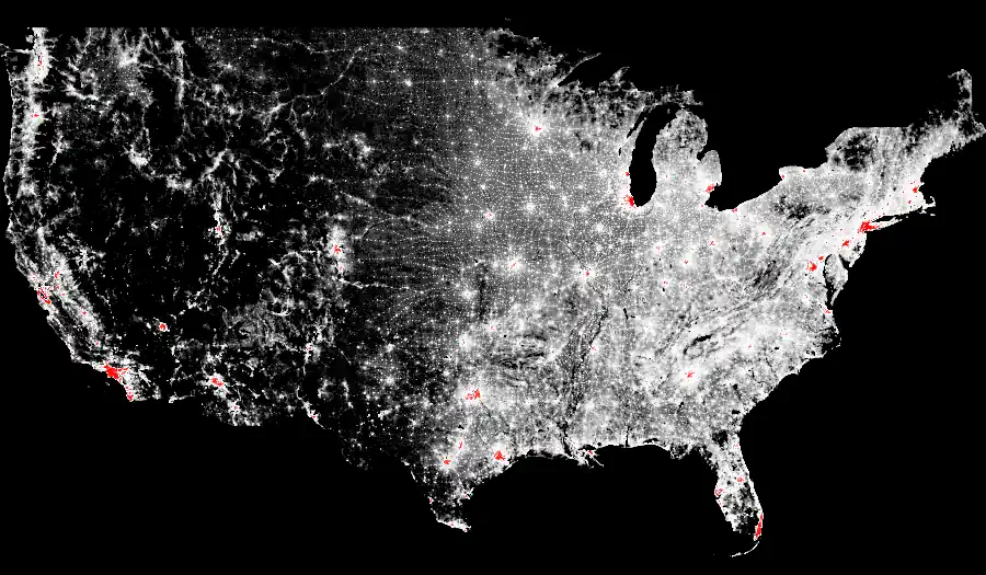 A map made with Datashader