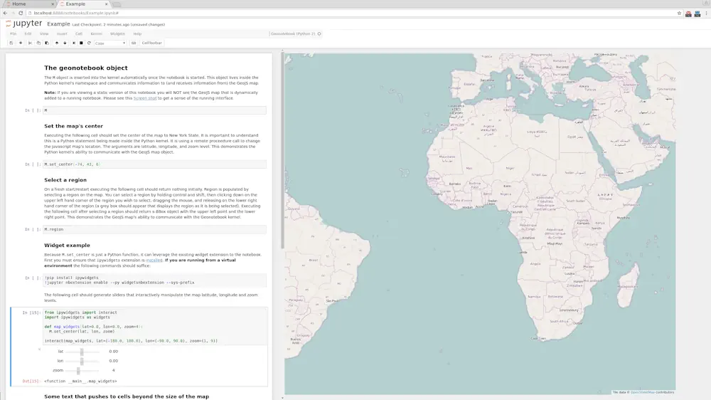 Interactive visualization in GeoNotebook