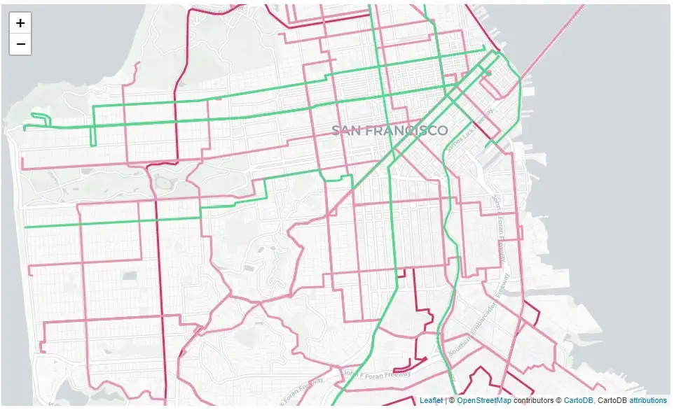 A map made with gtfs_functions