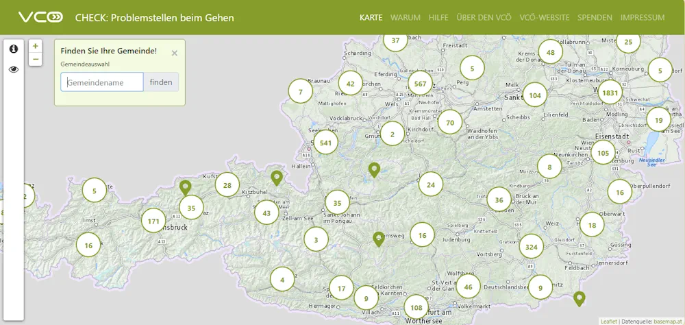 Karte Zeigt Hitze-Hotspots Für FußgängerInnen In Salzburg
