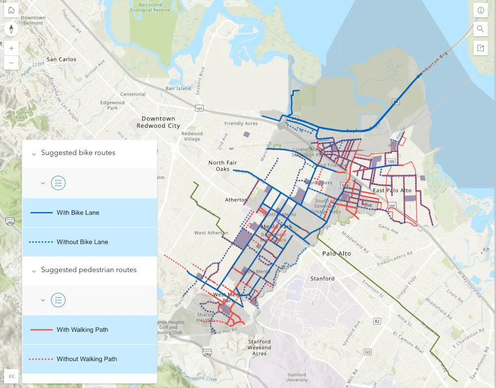 New GIS Tool Offers Maps Of Safest Bike Routes, City Capital Improvement Projects, More In Menlo Park