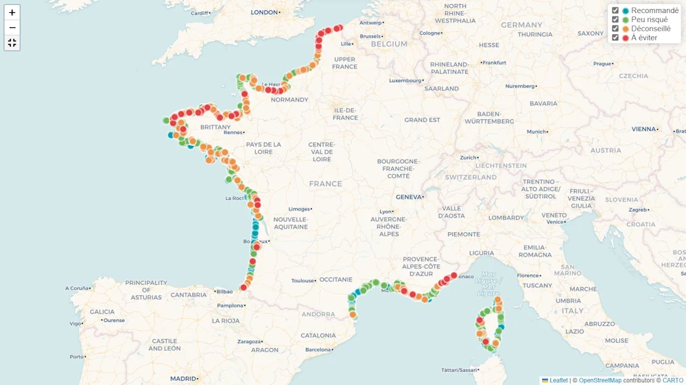French Watchdog Publishes Map Of Beaches Where Swimmers Risk Illness