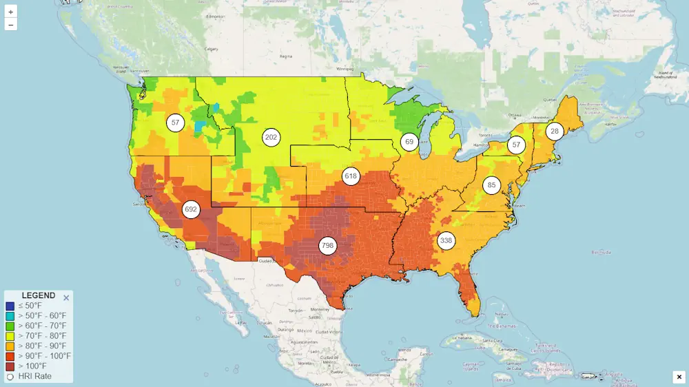 New Map Shows The Highest Heat Risk Isn’t Always Where Temperatures Are Hottest